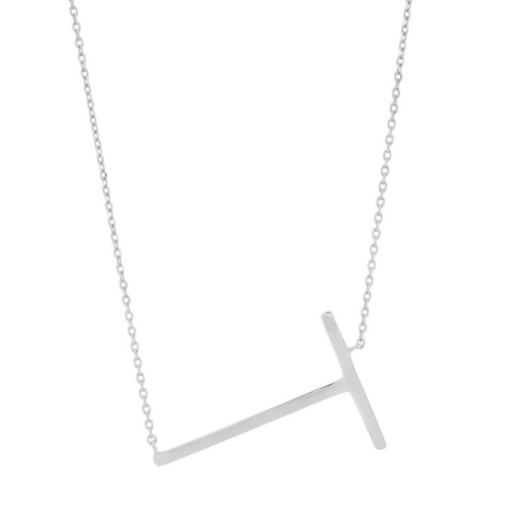 LXNYC Initial T Necklace Sterling Silver NWT
